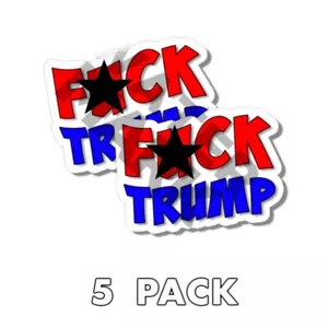 F Trump Sticker ANTI TRUMP 2x1.5 IMPEACH Donald democrat MINI decals 5PK - Foto 1 di 4