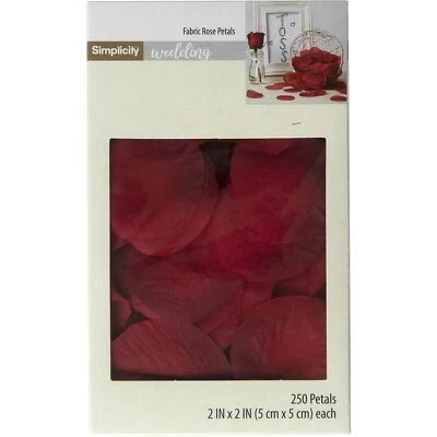Red Fabric Rose Petals 2" x 2" 250 Piece Weddings Valentine's Day - Image 1 of 4
