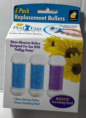 PedEgg Power 3 Pack replacement rollers for use with Ped Egg Callus remover New - Image 1 of 4