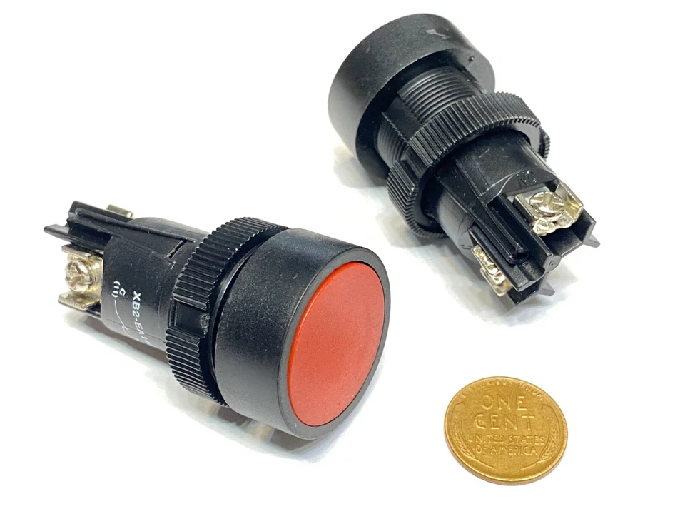 2 x Red Push Button Switch NC N/O 22mm LA38-11 Normally closed open Momentary G2 - Image 1 of 4