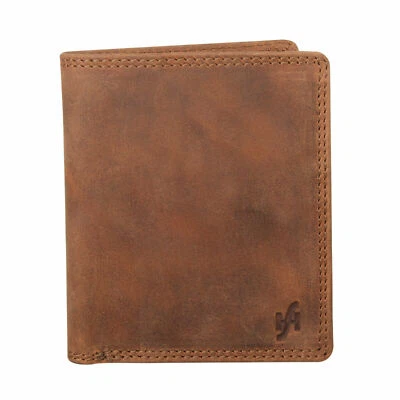STARHIDE MENS RFID BLOCKING DISTRESSED LEATHER COIN POCKET WALLET PURSE 1070 - Image 1 of 4