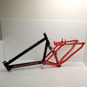 Vintage 1995 Schwinn Homegrown Suspension MTB Frame Black Red 17" USA HTF - Picture 1 of 12