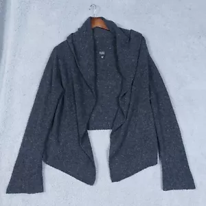 Eileen Fisher Sweater Women's Medium Gray Knit Wool Blend Open Front Cardigan - Picture 1 of 10