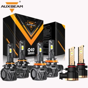 AUXBEAM Canbus 9005 H11 9145 LED Headlight High Low Beam Fog Light 30000LM 120W - Picture 1 of 12