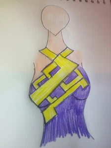 Fashion Design Drawing by Myself on Sketch paper - Picture 1 of 1