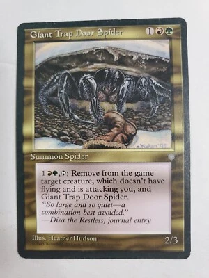 MTG Magic The Gathering Card Giant Trap Door Spider Summon Spider Ice Age 1995 - Image 1 of 2