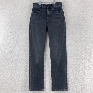 Everlane Black Denim The Cheeky Crop Jeans Womens Mid-Rise Straight Leg Size 24 - Picture 1 of 13