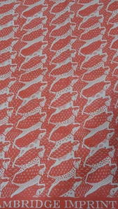 Cambridge Imprint Hound Hunde Geschirrtuch orange/roter Hintergrund/weiß neu ohne Etikett - Bild 1 von 6