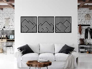 3D DECORATIVE GEOMETRIC PANELS, MODERN WALL DECORATION, BLACK - Picture 1 of 6