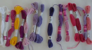 VTG NOS Lot 15 Friendship Cotton Embroidery Floss Red Pink Yellow Blue in Skein - Picture 1 of 7
