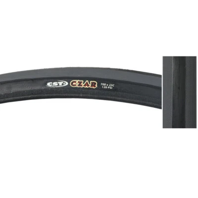 CST Czar Comp Tire Black Grey 700x23c Clincher Road Race Fixed Gear Bike - Image 1 of 2