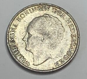 1944 Netherlands One 1 Gulden Silver Coin w/ Acorn Privy Mark KM# 161.2 ***NR***