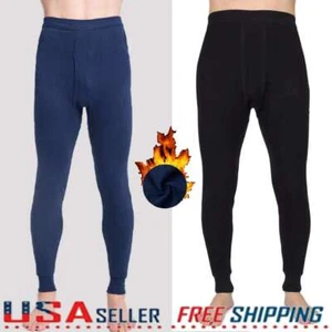 Herren Winter Fleece Hose 100% Baumwolle Warm Thermo Lange Unterhose Unterwäsche - Bild 1 von 14