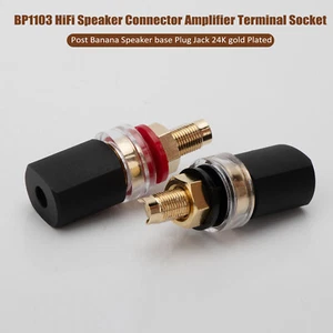 4PCS HIFI Audio Gold Plated Binding Post for Speaker Amplifier 4mm Banana Plug - Picture 1 of 12