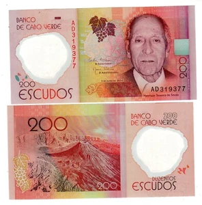 CAP VERT VERDE CAPE CABO Billet 200 Escudos 2014 P71 POLYMER DA SOUSA NEUF UNC - Picture 1 of 1