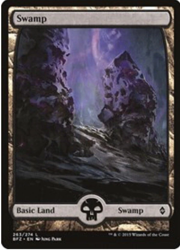 3x Swamp Full Art 263 BFZ Battle for Zendikar MTG Magic the Gathering Nonfoil - Image 1 of 1