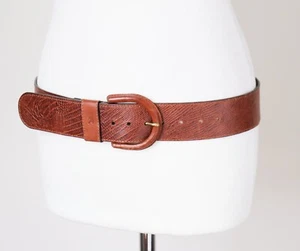 Assima Wide Tan Leather Vintage Belt - Ancho - Marrón - Medio / Grande - Imagen 1 de 9