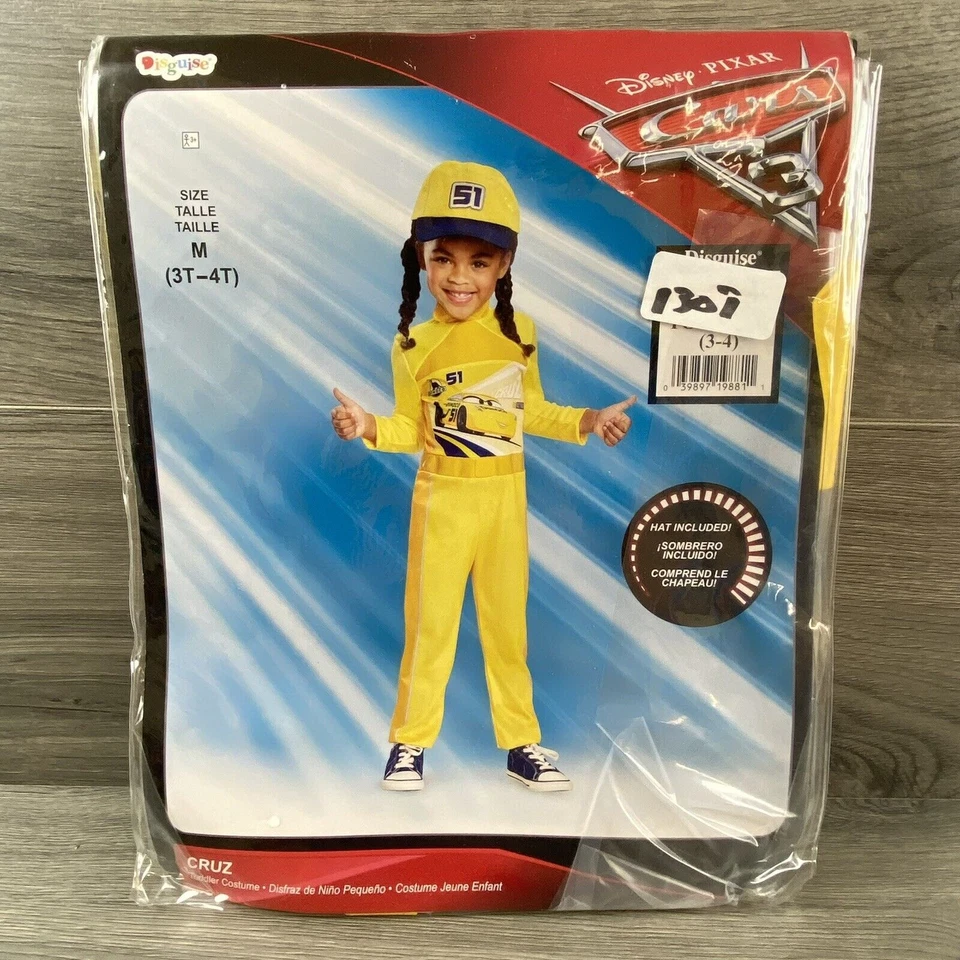 Disney Cars 3 Costume Dress up Dinoco 51 Cruz Ramirez Girls Toddler 3t-4t