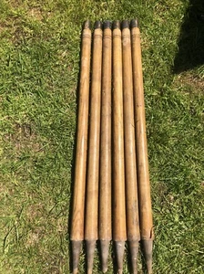 Ceppi da cricket vintage in legno e ottone. Lotto 6 lavori bundle rari 30 pollici - Foto 1 di 23
