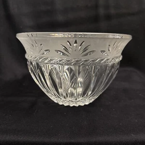 🔥 Cristal D' Arques "Carthage" 24% Lead Crystal Bowl Frosted Rim Made in France - Picture 1 of 6
