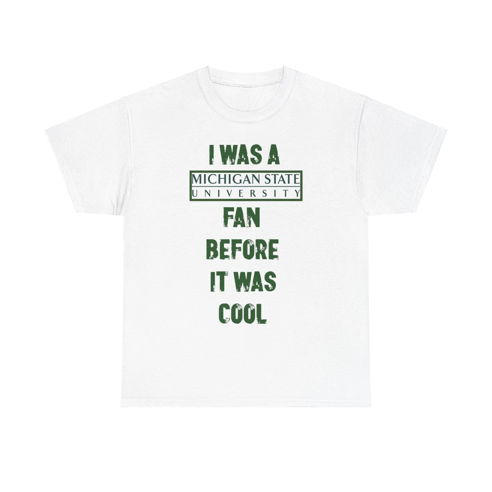 Camiseta unissex de algodão pesado Michigan State Fan - Estilo vintage, vestuário universitário,  - Imagem 1 de 1