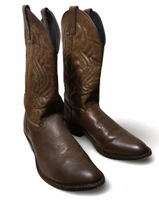 Biltrite Men's Western Cowboy Boots Brown Leather Size 11 D - Picture 1 of 9