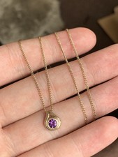 Sweet 9ct Gold Amethyst Necklace