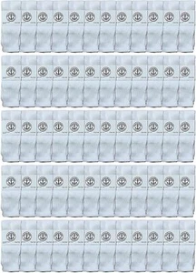 60 Pairs Bulk Sport Cotton Unisex Crew Ankle Tube Socks (Kids White Tube (6-8)) - Picture 1 of 7