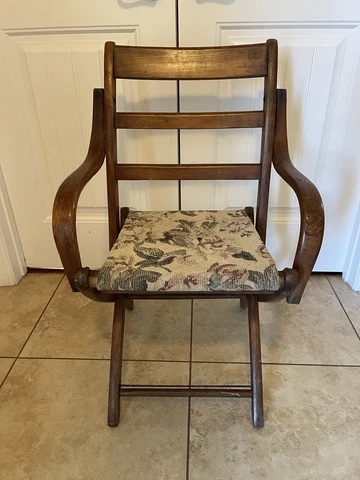 Antique Wooden Folding Stagecoach Chair Cover