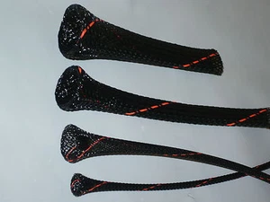 1/2 BRAIDED EXPANDABLE SLEEVING  - UPTOWN RED-.25ft - Picture 1 of 2