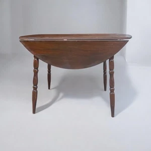 Vintage Farmhouse Drop Leaf Table-Pine-Turned Legs-Traditional Colonial-Rustic - Picture 1 of 9