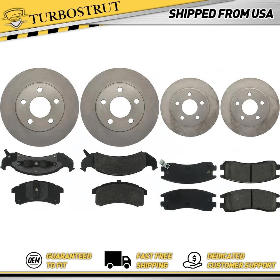 Front & Rear OE Brake Rotors Brake Pads Kit for 1992 1993 Buick Riviera 3.8L - Image 1 of 2