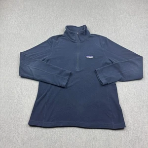 Patagonia Sweater Women Medium Blue Micro D 1/4 Zip Fleece Pullover Hiking 26278 - Picture 1 of 13