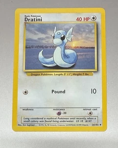 POKEMON TCG DRATINI 26/102 ORIGINAL BASE SET UNCOMMON EXCELLENT CONDITION - Foto 1 di 5