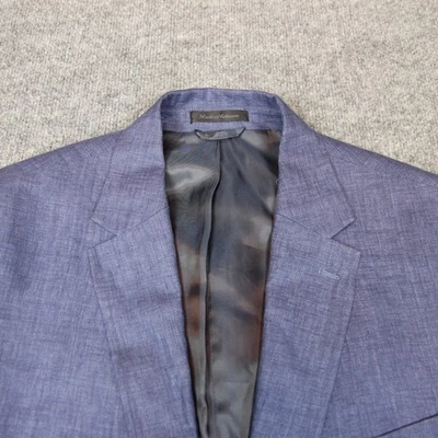 Lauren Ralph Lauren Linen Suit Jacket Sport Coat Blazer Blue 46L Slim Fit - Image 1 of 4