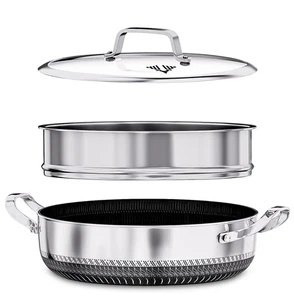 Stainless Steel Casserole Dish lid Saucepan non stick pot induction Steamer - Picture 1 of 14