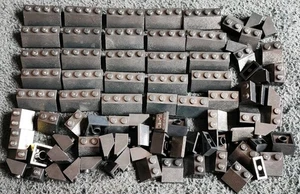 LEGO Black Slopes Bundle 100g 2x4 3037 Curved Roof Ramp Smooth Bricks Pieces Lot - Picture 1 of 6