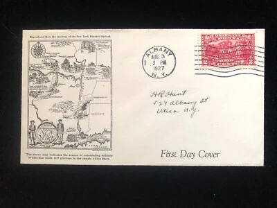 NY ALBANY AUG 3 1927 FDC #644 FIRST HUNT CACHET - Image 1 of 2