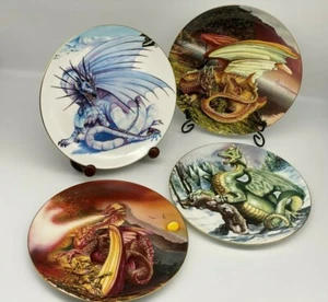 Vintage Four Porcelain Plates Decorative Dragon Four Seasons Limited Edition - Picture 1 of 12