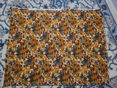 木块 ~ ~ ~ Hoffman Int.~棕色、橙色、绿色花卉森林 108 X 45 3 码 — 第 1/4 张图片