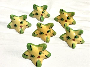 VINTAGE Ceramic Small Anthropomorphic Falling STARS Shelf Sitters Hand Painted - Foto 1 di 13
