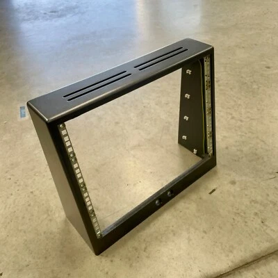 Ex-BBC 8u 19" Angled Case Desk Rack Unit Cabinet UK Audio Recording Radio Studio - Image 1 of 4