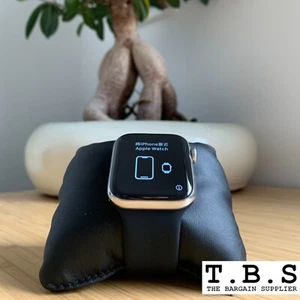 Apple Watch Series 4 44mm - Stainless. Silver (GPS+ LTE) Black Band - US MODEL - Picture 1 of 9