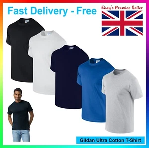 Camiseta lisa para hombre / Camiseta Gildan Ultra Algodón / Nueva camiseta popular pesada en blanco - Imagen 1 de 19