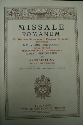 † y.1933 MISSALE ROMANUM TURONIBUS - OLD FRENCH LATIN BOOK 20TH TOURS FRANCE † - Image 1 of 4