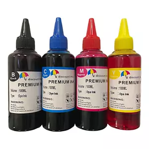 Bulk refill ink bottle for HP Canon Brother Lexmark inkjet printer, 4 colors - Picture 1 of 5