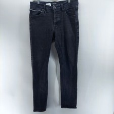 neuw iggy skinny men's jeans size 34 black slim straight jeans rocker with defec