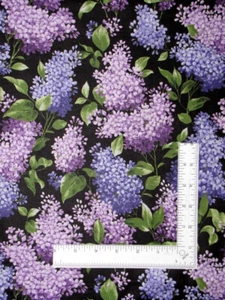 Lilac Flowers Fabric By The Yard RETIRED HTF Floral Lilacs Purple Cotton by VIP - Picture 1 of 1