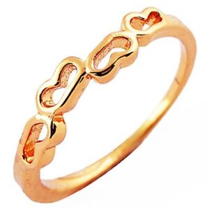 Heart-Link Love Filigree Band Ring Jewelry Fashion Womens Wedding Ring Size 8