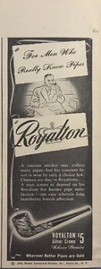 Royalton Silver Crown Choice Granos Pipas de tabaco Anuncio impreso de colección 1943 - Imagen 1 de 2